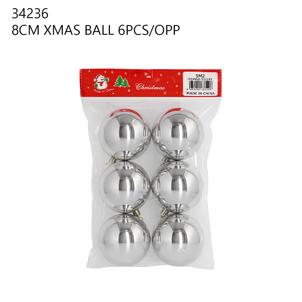 8cm Christmas Balls (6pcs/OPP)