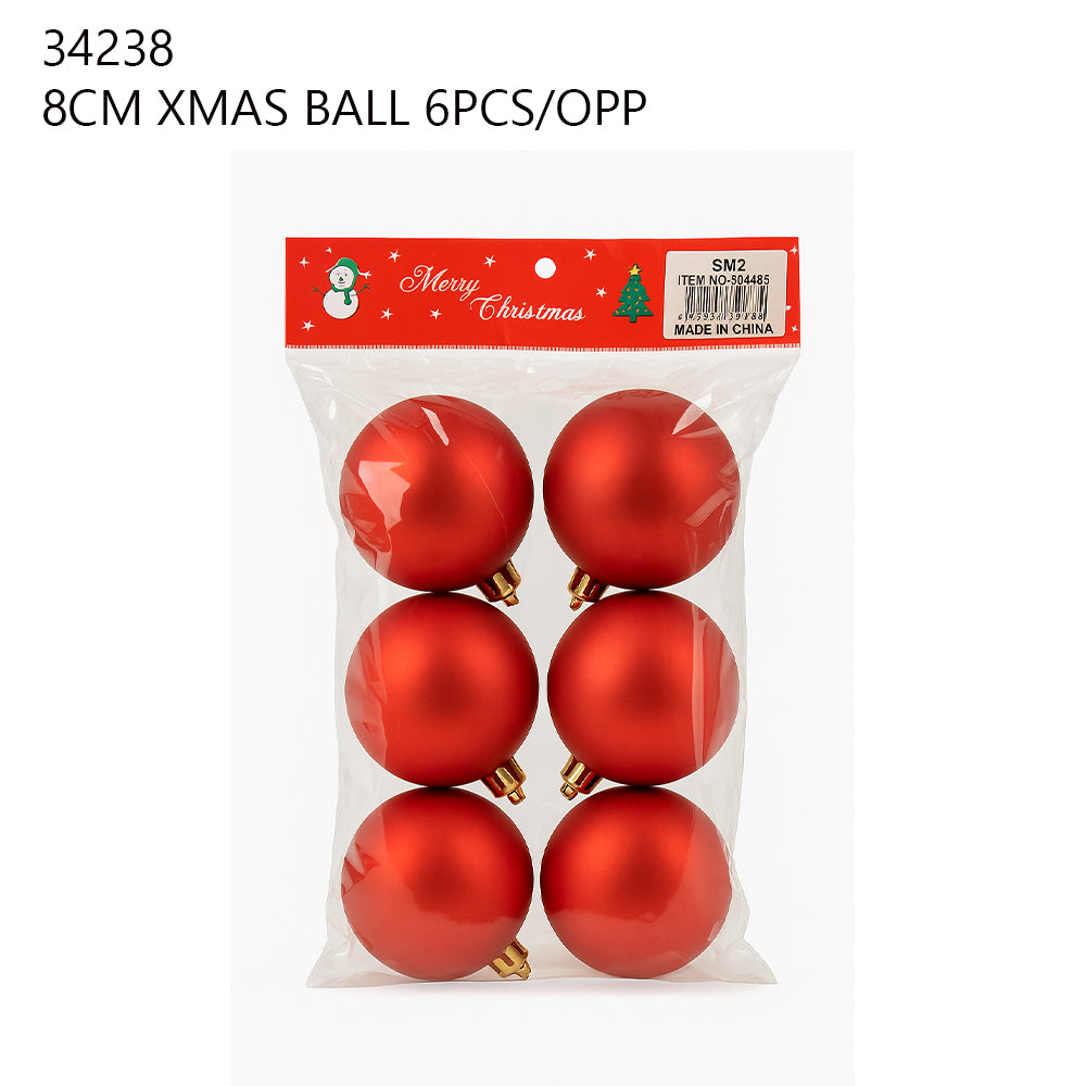 8cm Christmas Balls (6pcs/OPP)