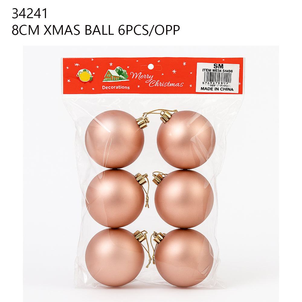 8cm Christmas Balls (6pcs/OPP)