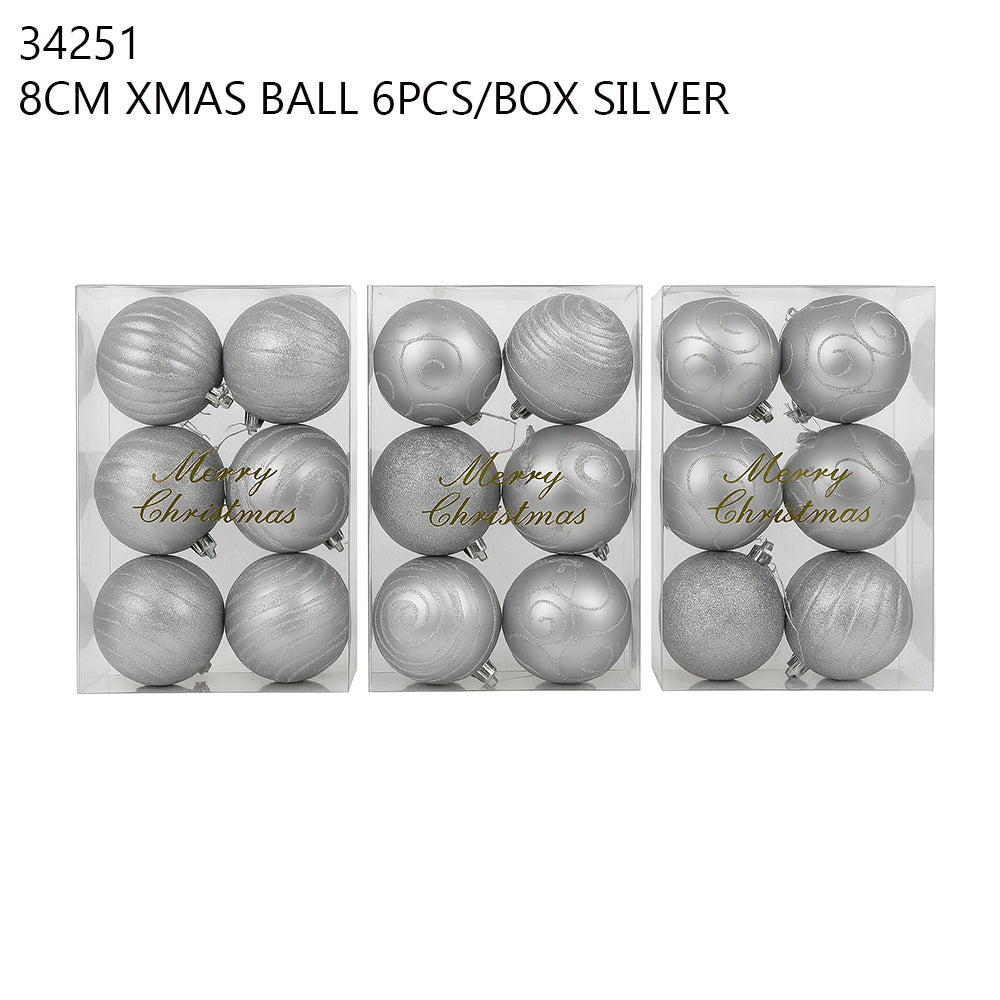 Silver Christmas Balls (4pcs/Box)