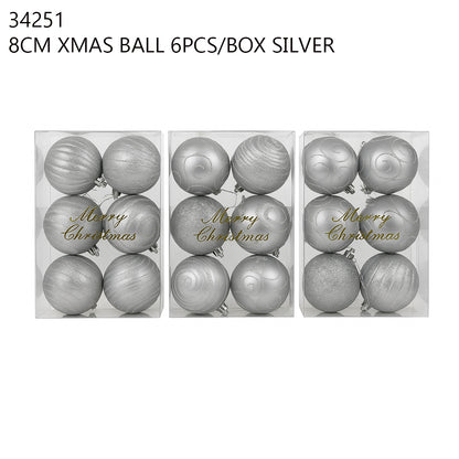 Silver Christmas Balls (4pcs/Box)