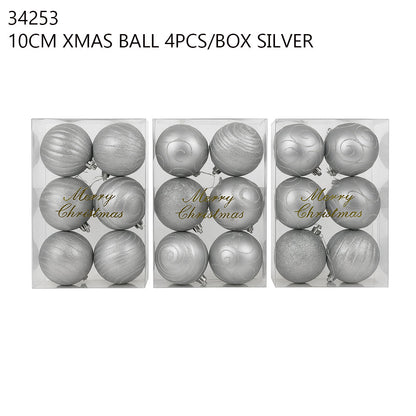 Silver Christmas Balls (4pcs/Box)