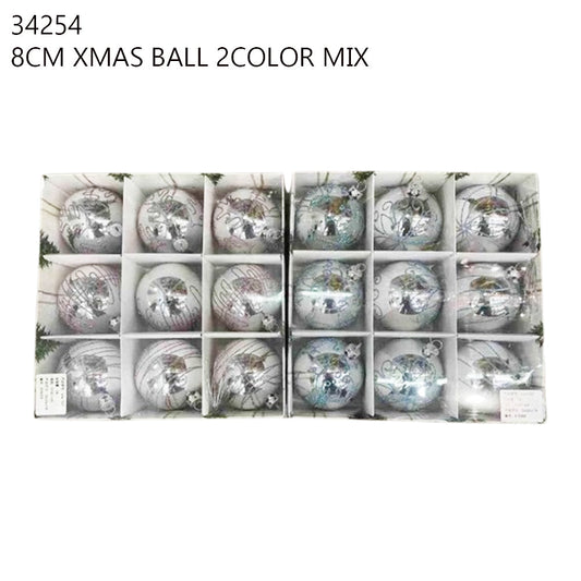 8cm Christmas Balls (2 Color Mix)