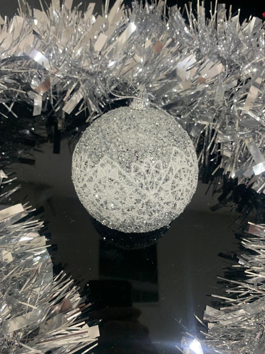 8CM Xmas Ball 3PCS/Box – Silver