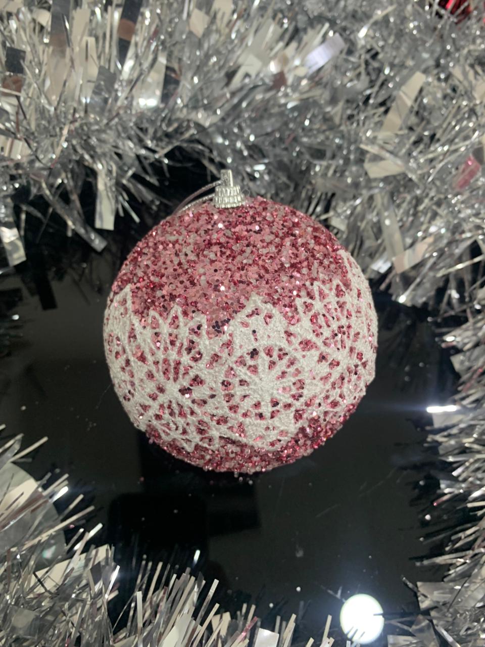 8CM Xmas Ball 3PCS/Box – Pink