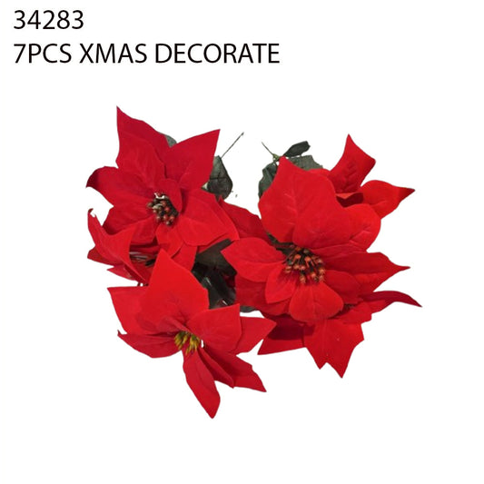 Poinsettia Flowers Set – 7 Pcs