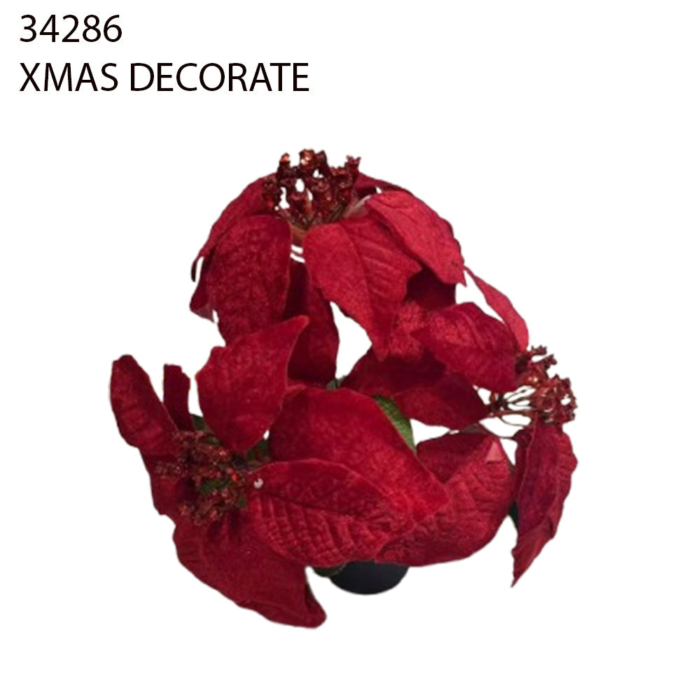 Red Poinsettia Christmas Decoration