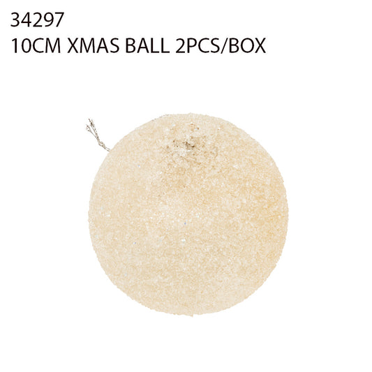 10CM Christmas Ball – White (2pcs/Box)
