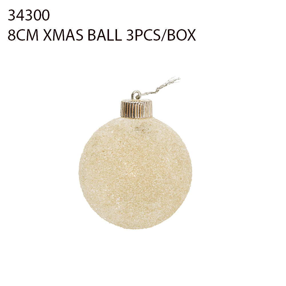 8CM Christmas Ball – White (3pcs/Box)