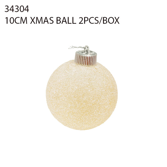 10CM Christmas Ball – Plain White (2pcs/Box)