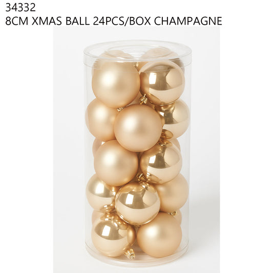 8CM Christmas Ball 24PCS/Box – Champagne