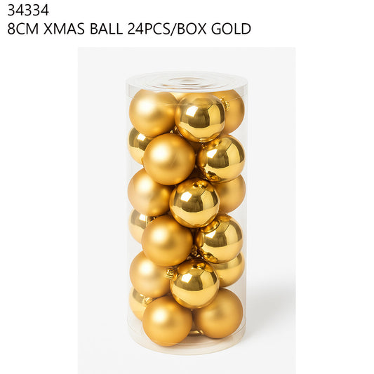 8CM Christmas Ball 24PCS/Box – Gold