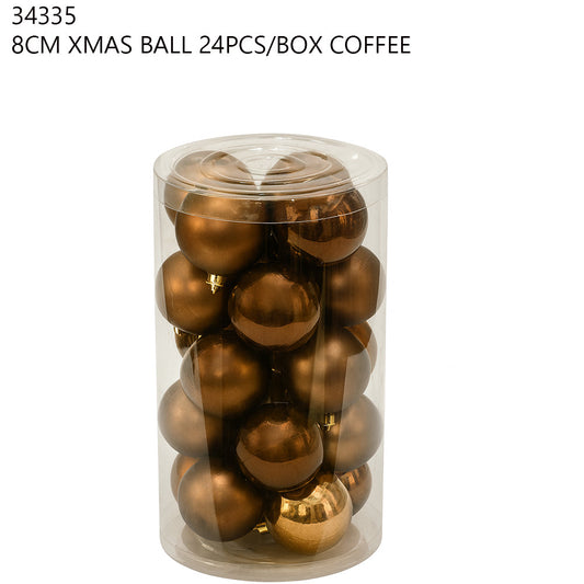 8CM Christmas Ball 24PCS/Box – Coffee
