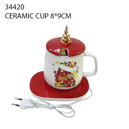 Ceramic Christmas Mug with Electric Warmer – 8×9cm
