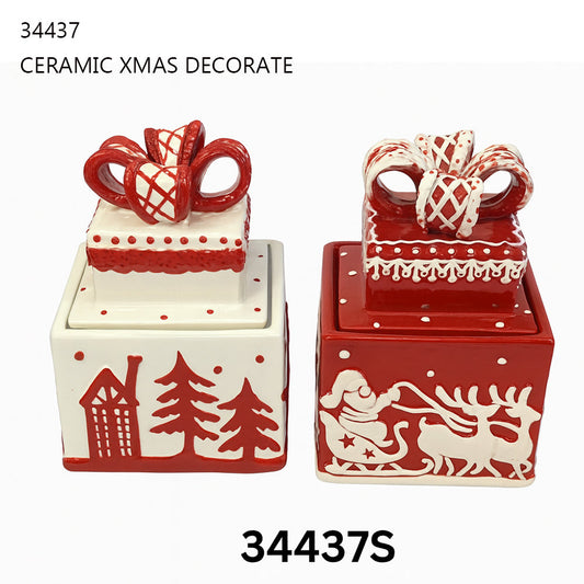 Ceramic Christmas Gift Box Decor
