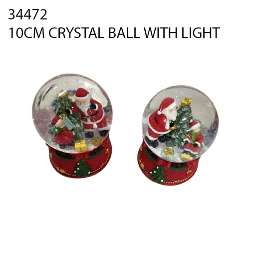 10cm Crystal Ball with Light – Santa Gift Scene