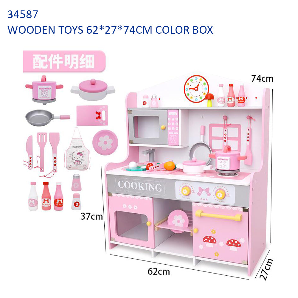 Hello Kitty Pink Wooden Kitchen