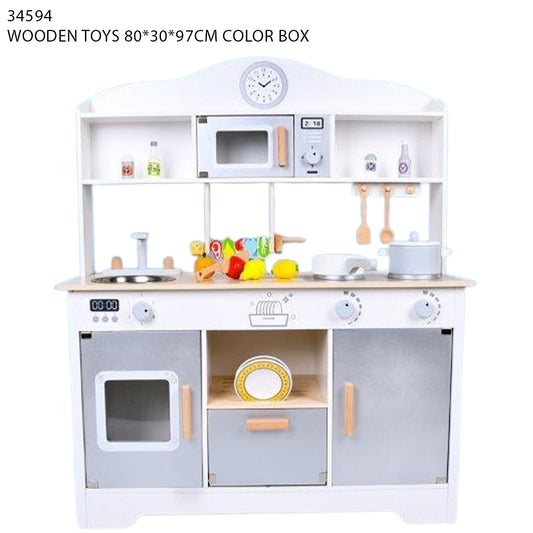 Wooden Kitchen Set (Gray)