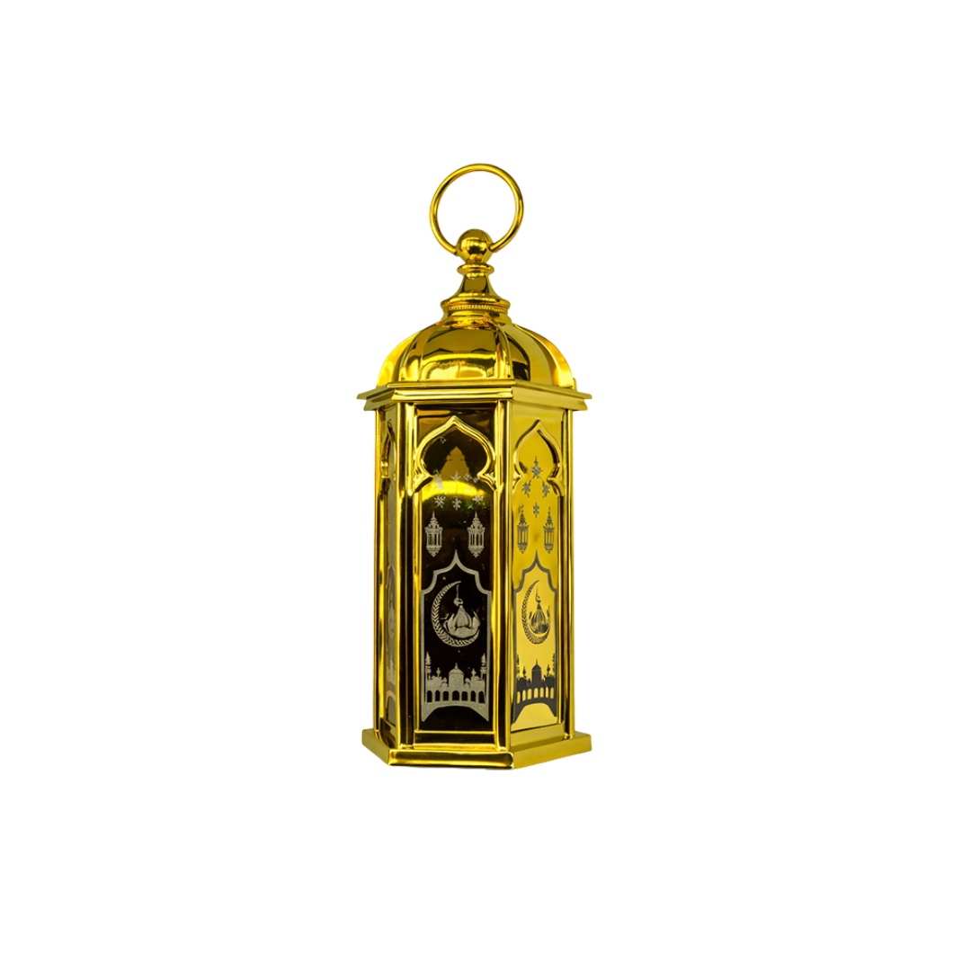 Gold Ramadan Lamp with Mosque Design