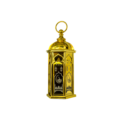 Gold Ramadan Lamp with Mosque Design