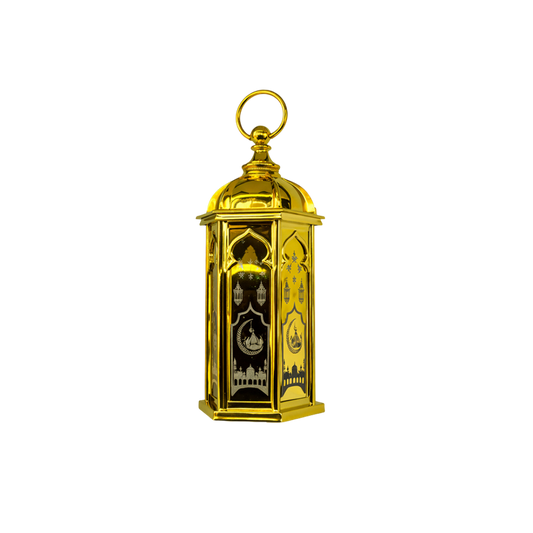 Gold Ramadan Lamp with Mosque Design