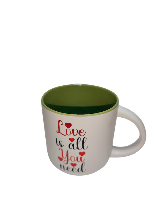 Love Quote Ceramic Mug – Green Interior