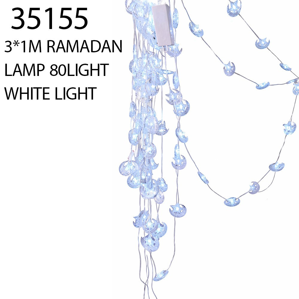 Ramadan Crescent String Lights White Light 3x1M