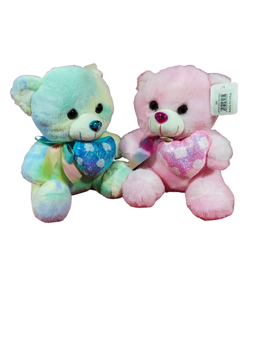 Pastel Heart Teddy Bears Plush Set