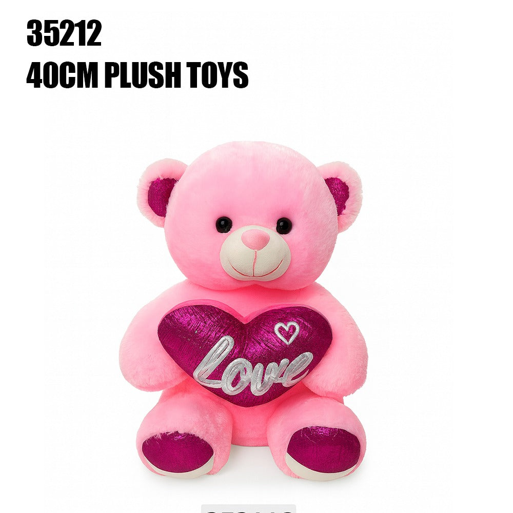 Pink Love Teddy Bear 40cm Deluxe