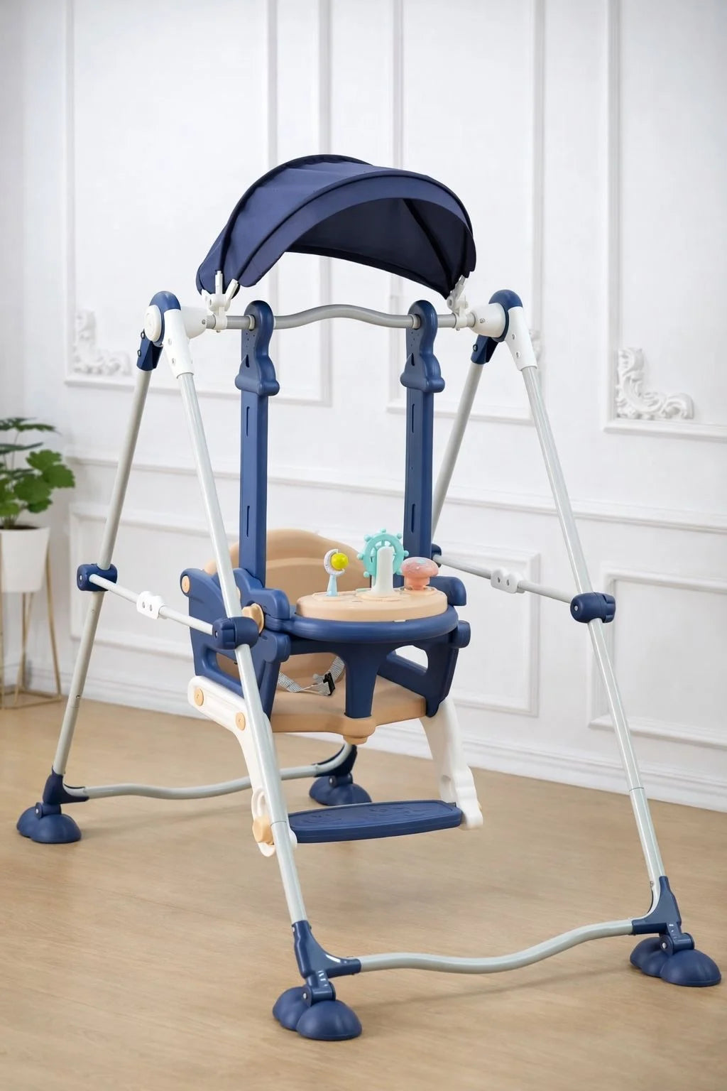baby indoor swing with safety seat and musical tray