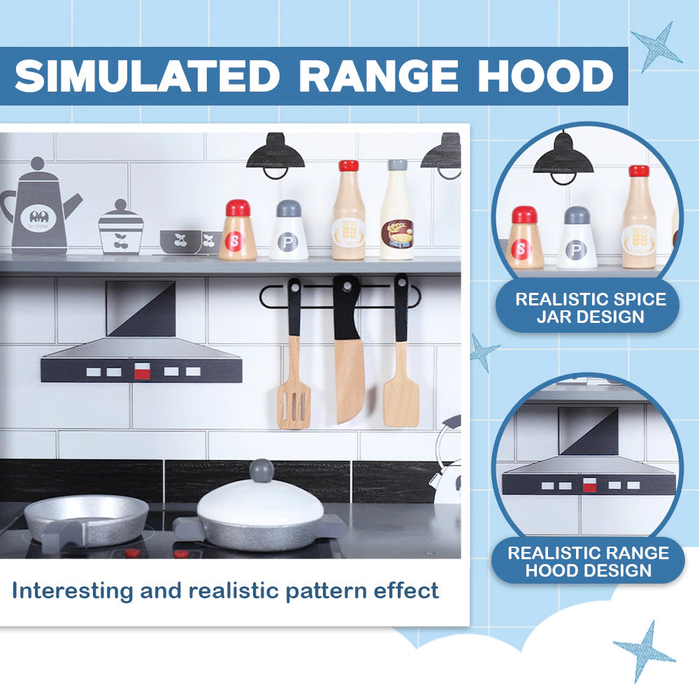 Wooden Kitchen Play Set