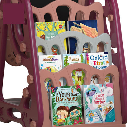 Early Learning Foldable Double Sided Magnetic Artist Doodle Table Children Drawing Board Bookshelf
