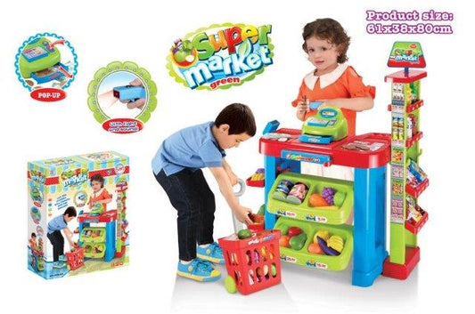 Kids Supermarket Playset with Trolley