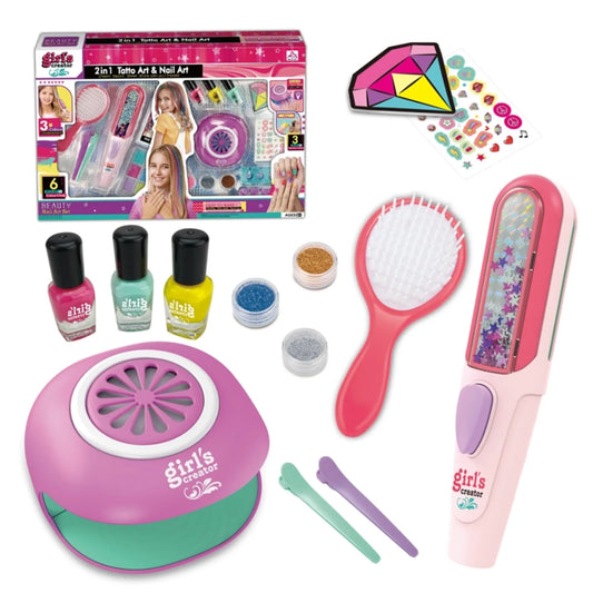 2 in 1 hair style set and nails set