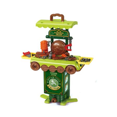 2-in-1 Workbench and Train Toy Set