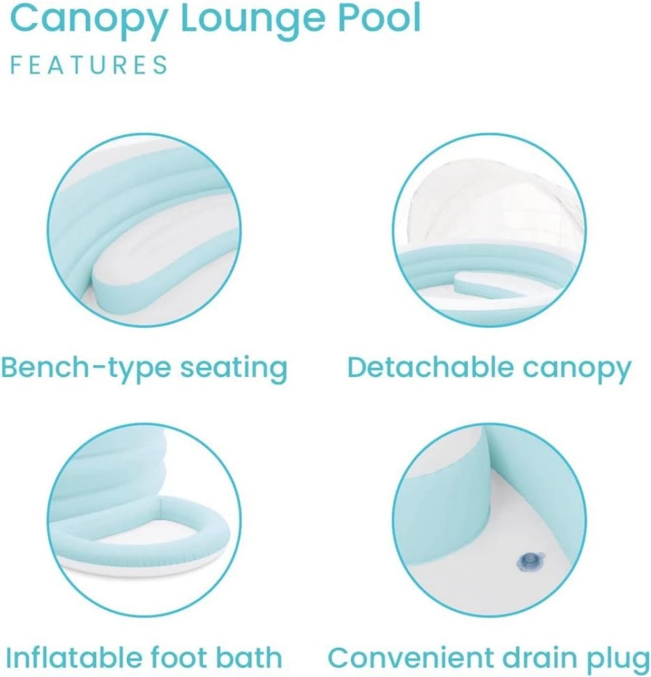 Round Inflatable Family Lounge Blue Pool