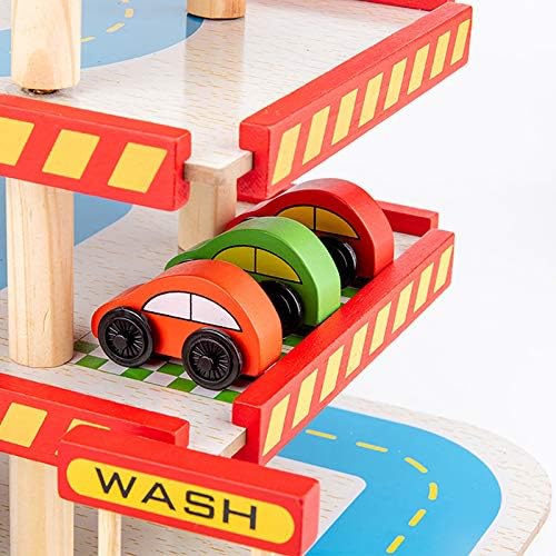 wooden car parking set