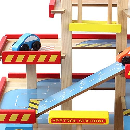 wooden car parking set