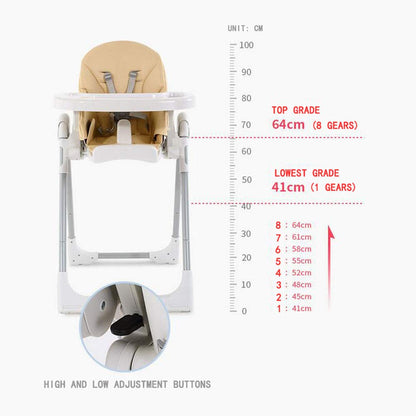 Foldable Baby High Chair with Recline