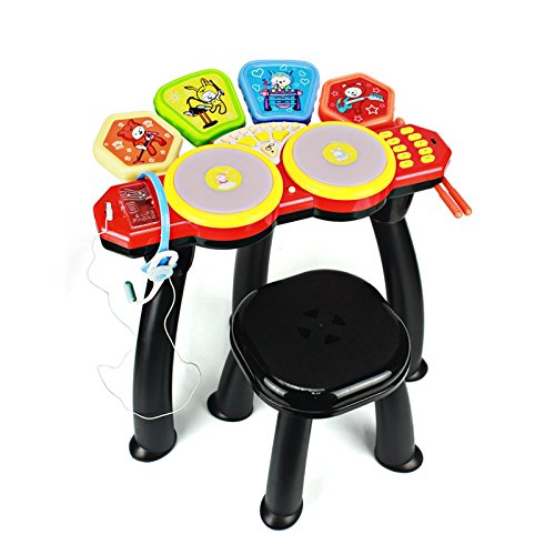 Bright Star 6 Head Jazz Drum Beat Set with MP3 Plug-in + Microphone + Stool