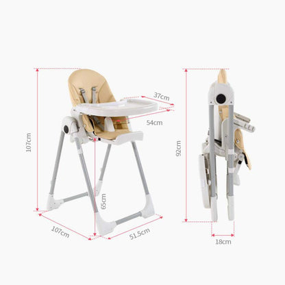 Foldable Baby High Chair with Recline