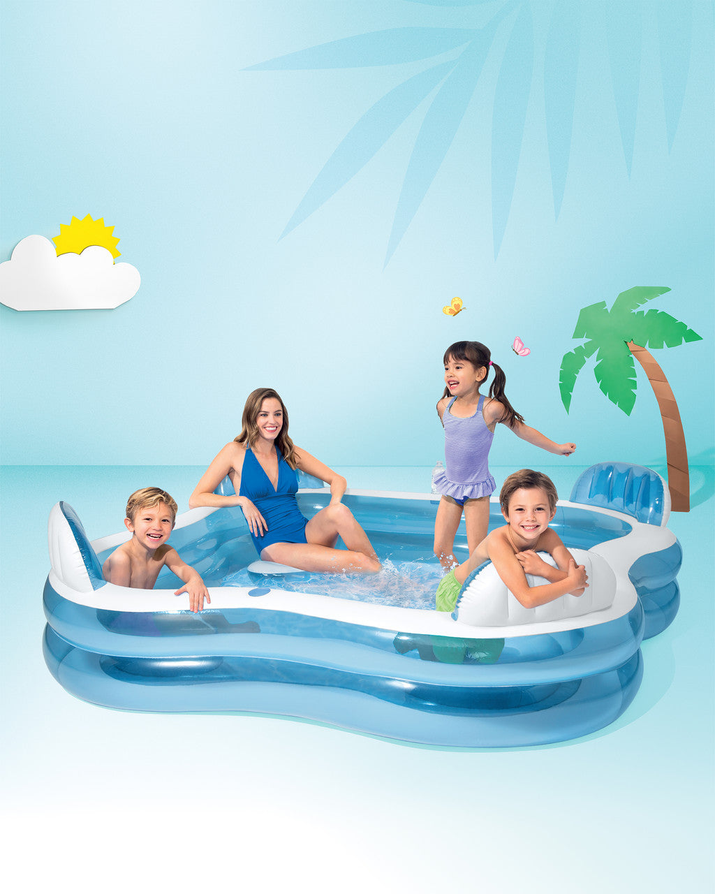 Square Inflatable Family Lounge Pool