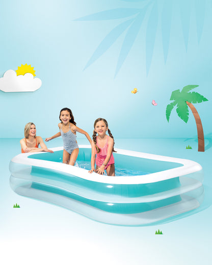 Inflatable Family Pool Transparent Blue