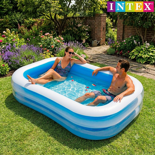 Inflatable Family Pool Transparent Blue