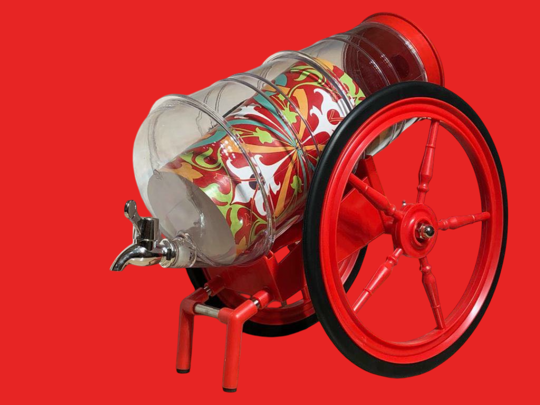 Vintage Style Drink Dispenser Cart