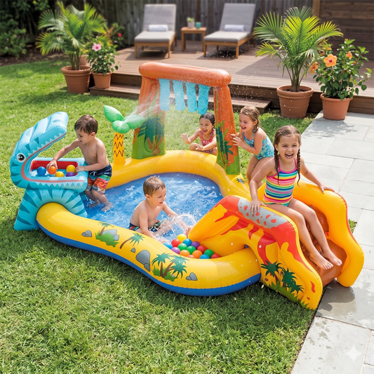 Dinosaur Inflatable Play Center with Slide