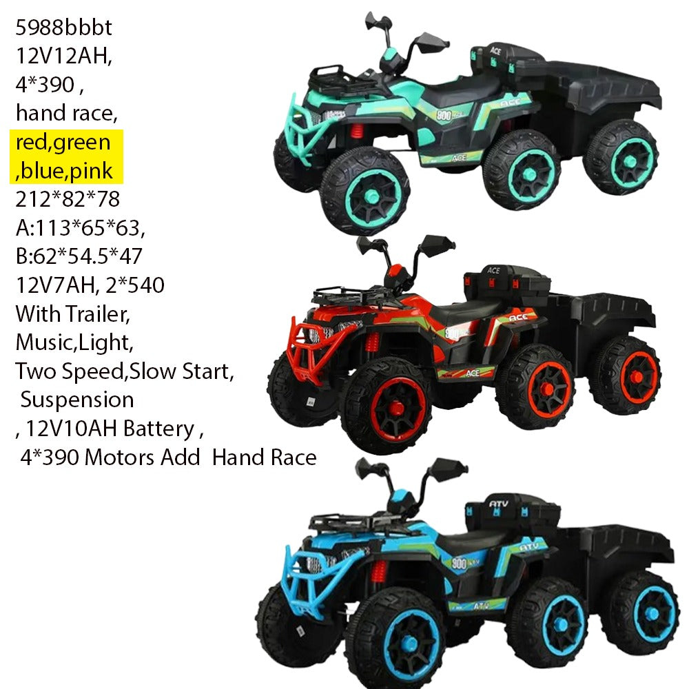 Kids Electric ATV With Trailer