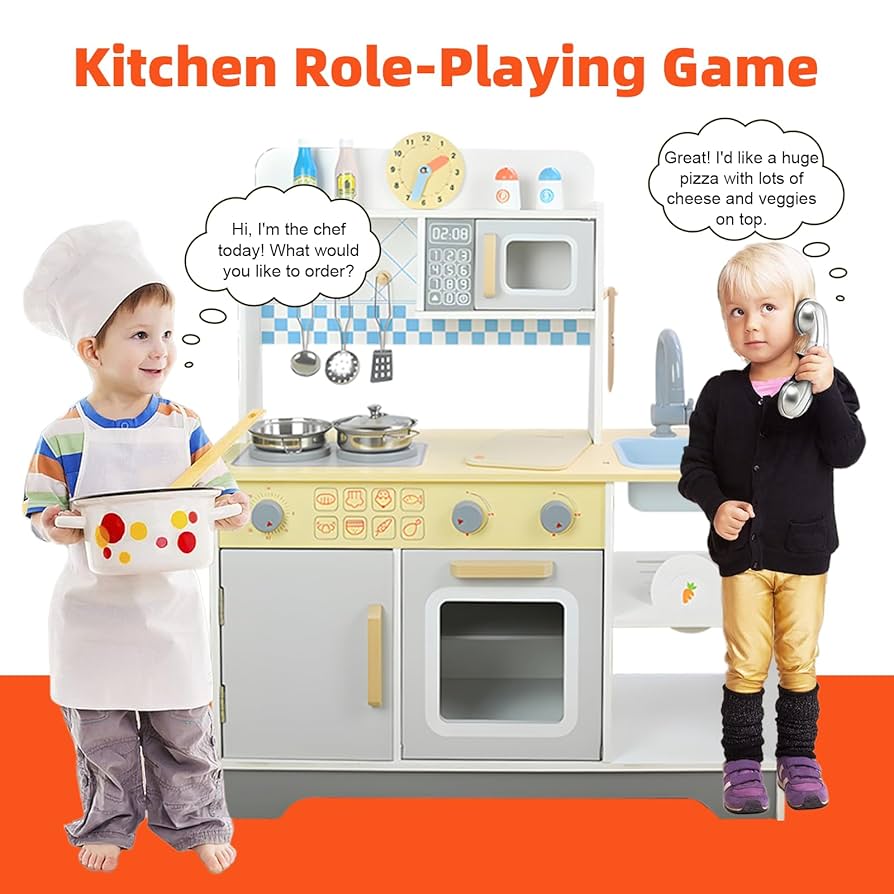 Adena Montessori Wooden Play Kitchen Set