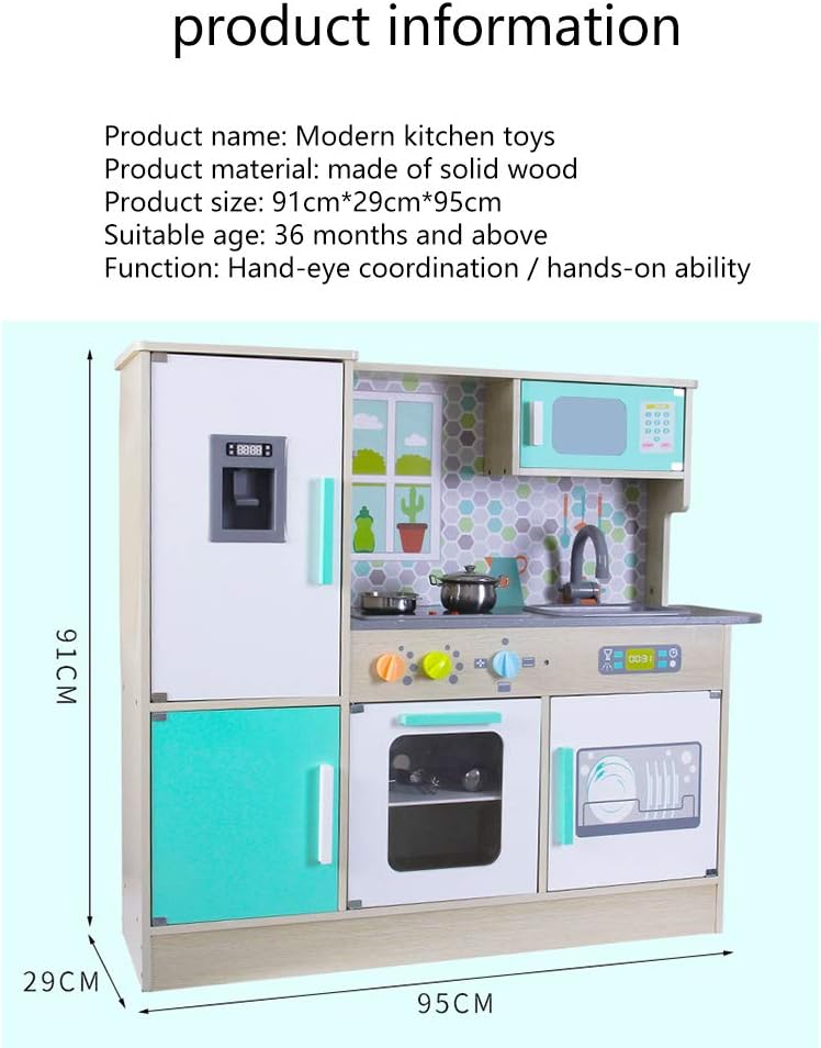 Wooden Simulation Large Children's Play House Modern Kitchen Set Toys For Cooking