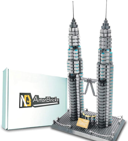 Architectural Petronas Towers Large Collection Building Set Model